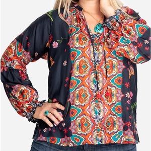 Johnny Was Lindero Scarlett Silk Blouse